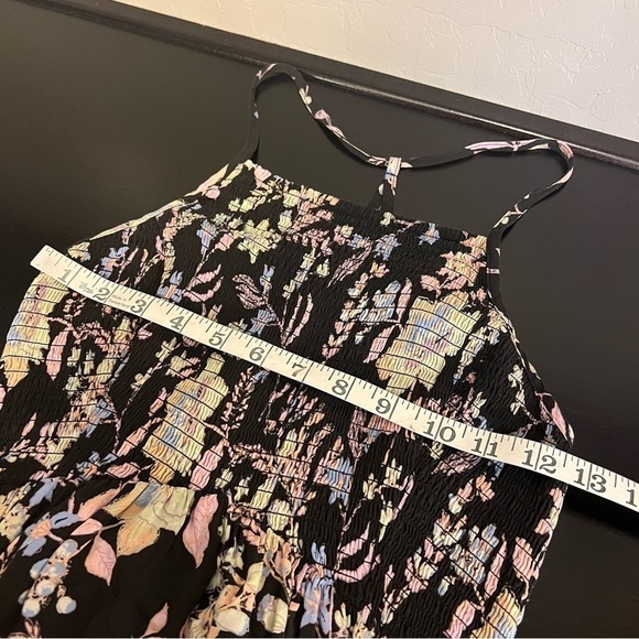 Free People Heat Wave boho floral Print Maxi Dress, spaghetti strap racer back,S - Picture 9 of 14